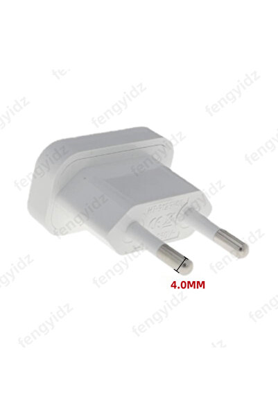 Choice1 4.0Pin White New CN US To EU Euro Europe Plug Adapter 2 Round Socket ...