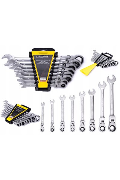 Kraft&dele Set de 8 chei combinate cu clichet, 8-22mm