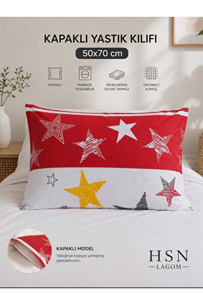 HSN LAGOM Pillowcase with Cover 50*70 cm Yellow Red