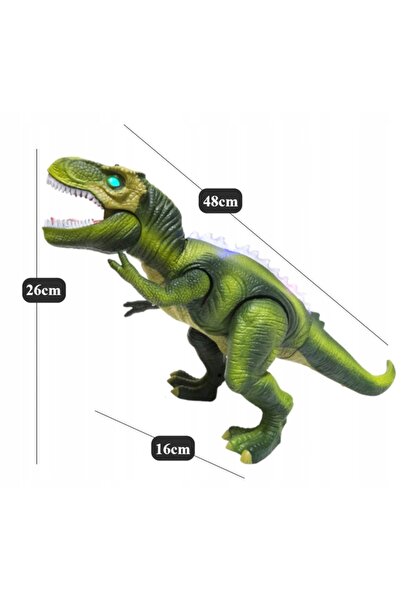 NO BRAND Dinozaur mare T-Rex telecomandat, interactiv, merge, luminează + Bat...
