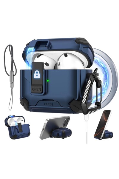 Choice For Airpods 4 Blue for AirPods 4/for AirPods Pro 3 Case Automatic Lock...