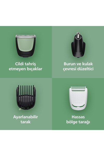 Philips 3000 Serisi 9in1, Erkek Bakım Seti, Yüz/Saç/Vücut Tıraş Makinesi, Islak /Kuru Kullanım, MG3946/15