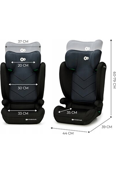 NO BRAND Scaun auto pentru copil 100-150 cm I-Size cu tetieră reglabilă