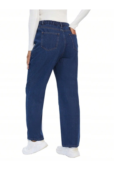 NO BRAND Pantaloni de blugi pentru gravide, bleumarin, croială dreaptă, cu ru...