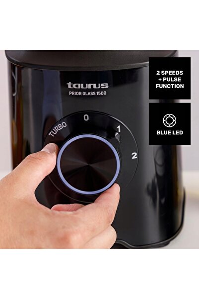 NO BRAND Taurus Jb1510C Prior Glass 1500 W Blender cu vas negru
