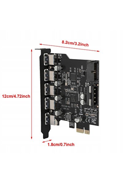 NO BRAND Placă adaptor PCI/PCIe la 5 porturi USB 3.0