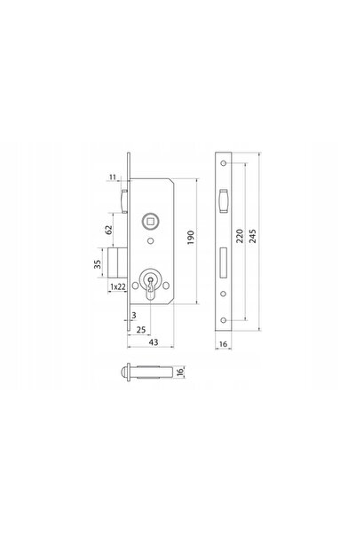 NO BRAND Kfv 51Pz 25/16 Încuietoare cu rolă pentru ușă PVC Universal