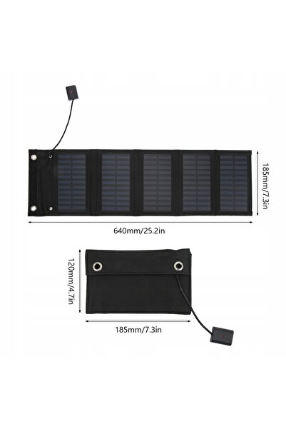 NO BRAND Panou solar 25W 2A Pliabil, Încărcător solar USB pentru turism