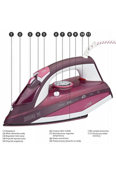NO BRAND Fier de călcat cu aburi 2600W Clatronic 263857
