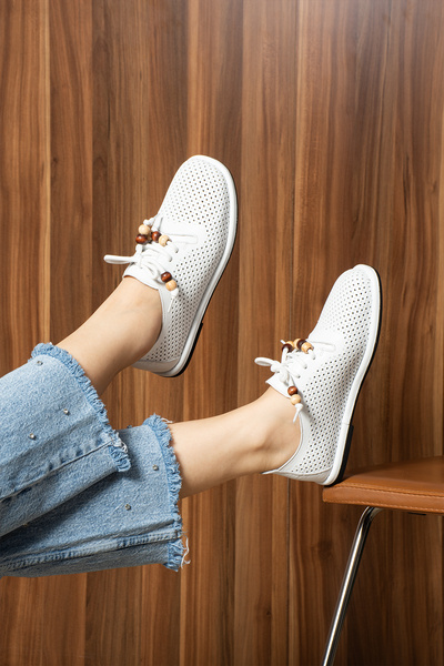 DUXAL SHOES حذاء أكسفورد نسائي من الجلد الطبيعي من Paloma مزين بالخرز ومثقوب،...