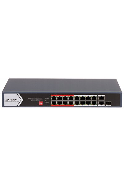 NO BRAND Switch cu 16 porturi Hikvision DS-3E0318P-E/M(C) 16xPoE + 2xUplink