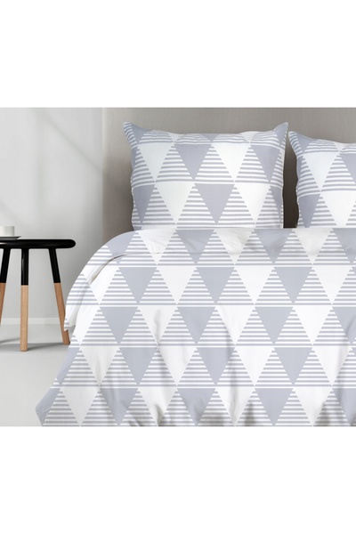 NO BRAND Lenjerie de pat din bumbac 200X220 Gri Sigma cu modele geometrice