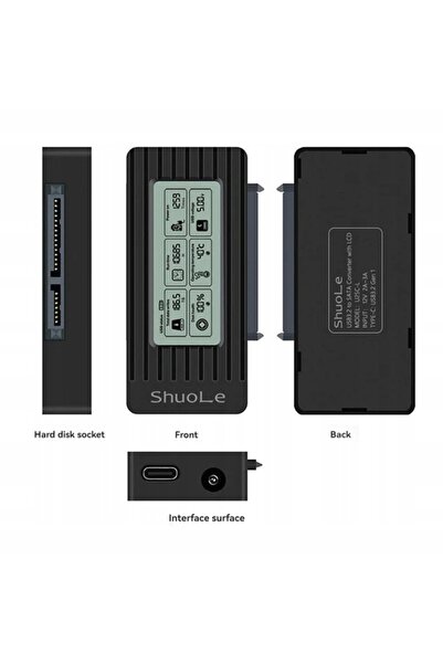 NO BRAND Adaptor Tester Convertor USB Sata USB 3.2 3.0 Sata 2.5 3.5 LCD