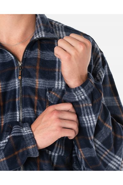 NO BRAND Bluză călduroasă din fleece pentru bărbați, căptușită cu fleece, cu ...