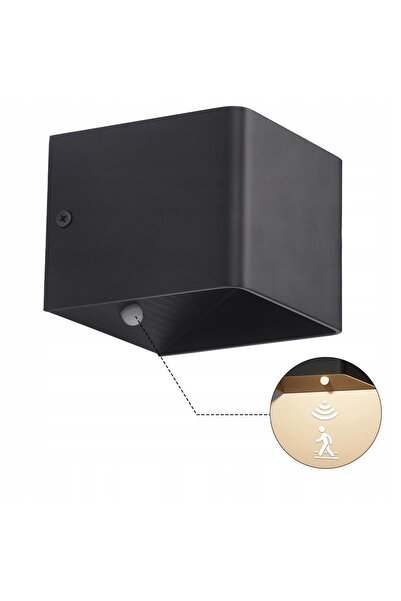 NO BRAND Lampă LED pătrată neagră 3W USB