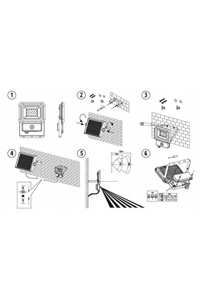 NO BRAND Proiector solar LED 10W IP65 3Wp Cold Kobi