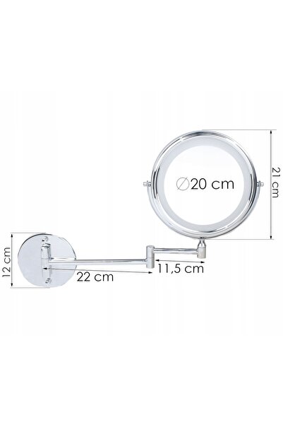 NO BRAND Oglindă de machiaj cu LED, montată pe perete, cu mărire și lumină