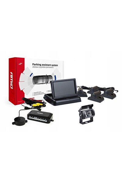 AMIO TFT02 Kit de senzori de parcare de 4.3 " cu cameră HD-501-IR și 4 senzor...