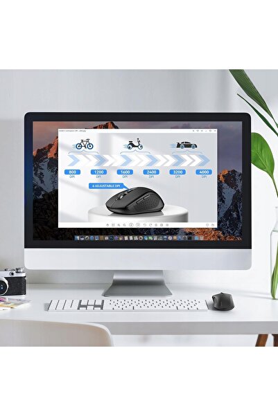 TECKNET Mouse wireless pentru computer Bluetooth/2.4GHz Negru