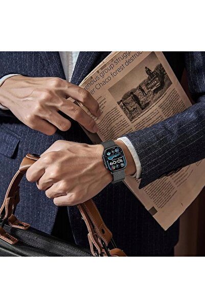 NO BRAND Curea magnetică neagră Hatolove pentru Apple Watch Ultra 3 / 2 / 1 49mm