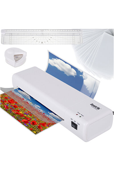 Izoxis Laminator A4 Set de birou 4-în-1 Trimmer Rotunjitor de colțuri + Folie...