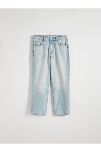 NO BRAND Blugi albastru deschis, croială dreaptă, clasici, lungi, culoare uni...