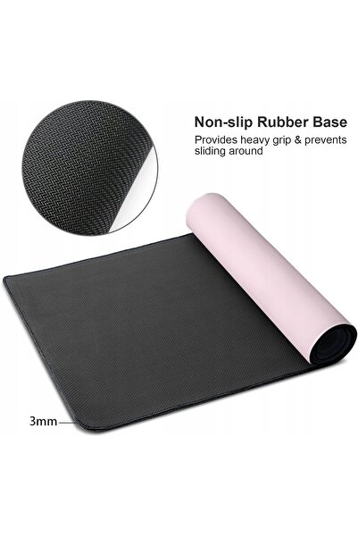NO BRAND XXL 90X40 cm Mousepad de gaming roz, covoraș de birou anti-alunecare