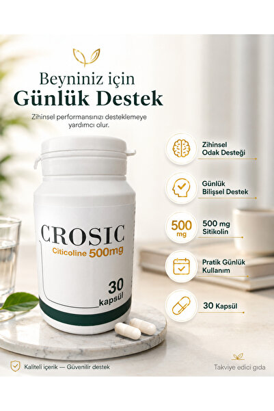 Crosic Multilimit Citicoline 500 mg 30 Kapsül - Odaklanma ve Bilişsel Destekl...