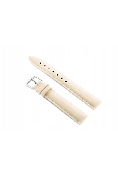 NO BRAND Curea de ceas din piele W94 - crem - 8mm