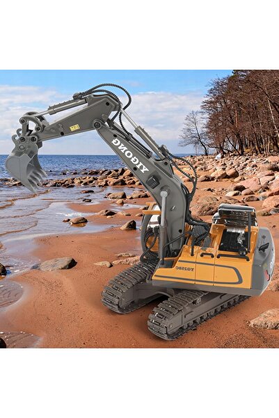 NO BRAND Spychacz XXL Excavator mare cu telecomandă pentru copii, alimentat c...