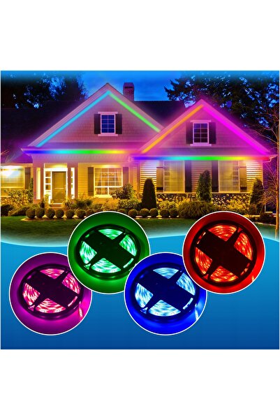 NO BRAND Bandă LED 15M RGB Impermeabilă 5050 Control prin Telecomandă și Apli...