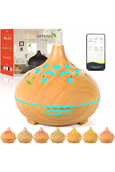 NO BRAND Difuzor Umidificator de Aer cu Ultrasunete 550ml Temporizator LED 7 ...