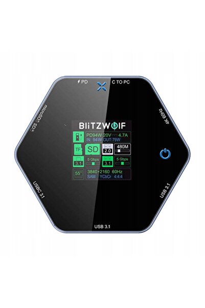 NO BRAND BLITZWOLF Stație de încărcare 8-în-1 BW-TH16 USB 100W PENTRU LAPTOP ...