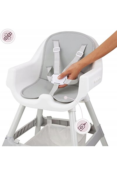 NO BRAND Scaun de masă reglabil cu tavă elevabilă 2 în 1, 86 cm, gri, confort...