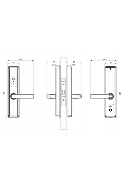 NO BRAND Mâner electronic de ușă Dormakaba M5 Ble Alb-Nichel, Card tip pin, S...