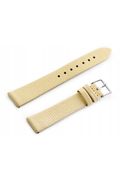 NO BRAND Curea de ceas din piele W107 - bej/sr 20mm
