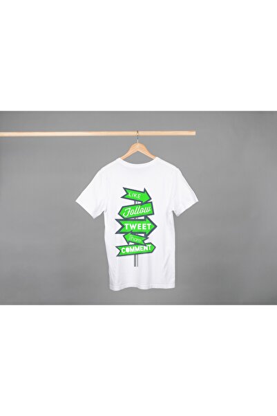 Noname Tricou Unisex Bumbac Premium Casual " Social media buttons 2 " Inscriptie