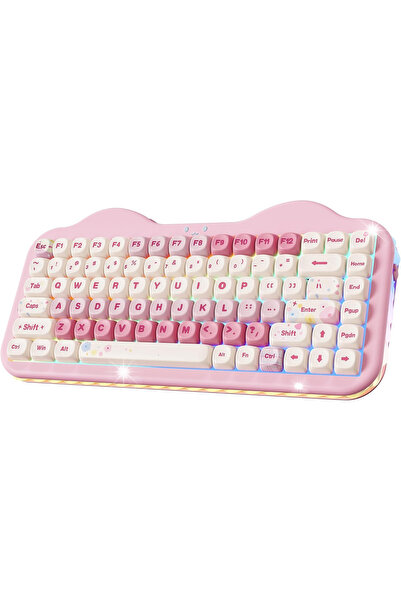 NO BRAND Tastatură Mecanică 75% Wireless RGB Hot Swap cu Buton Rotativ BT/USB