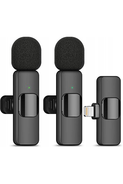 NO BRAND 2X Microfon Lavalieră Wireless / Receptor USB-C + Adaptor pentru iPhone