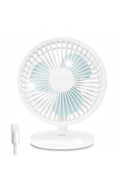 NO BRAND Ade Ventilator de masă reîncărcabil USB, Mediu, 18 x 22 cm, Alb