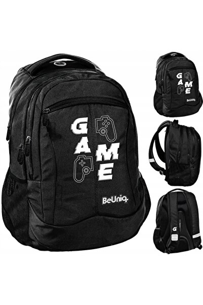 NO BRAND Rucsac școlar cu multiple compartimente Paso Negru 20 L