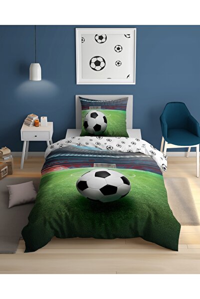 NO BRAND Lenjerie de pat din bumbac pentru copii 160X200 5697A Fotbal