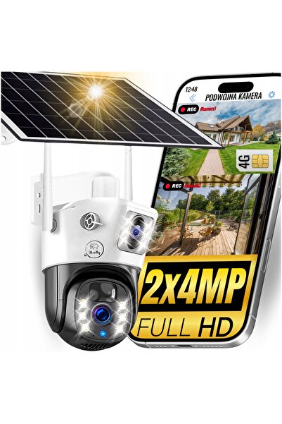 NO BRAND Heelly Cameră IP Rotativă Solară 2x4MP de Exterior Wireless