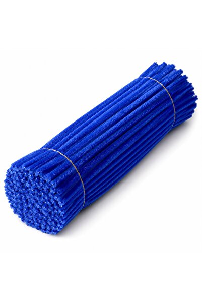 Çınar Çiçekçilik & Malzeme 100 Adet 8mm Saks Mavi Şönil 30cm, Tüylü Peluş Kad...