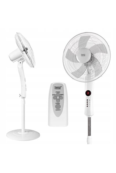 NO BRAND Ventilator de podea Teesa cu telecomandă, 3 trepte de viteză, tempor...