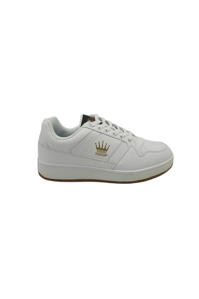 TROOP Unisex Destroyer χαμηλά sneakers, απομίμηση δέρματος, λευκά