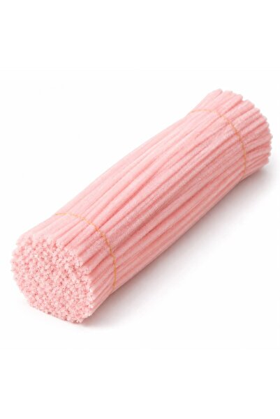 Çınar Çiçekçilik & Malzeme 100 Adet 8mm Kadife Pembe Şönil 30cm, Tüylü Peluş ...