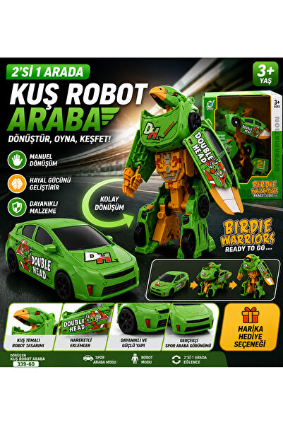 TRUST STORE Dönüşen Kuş Robot Araba 2'si 1 Arada Robot ve Spor Araba Oyuncak ...
