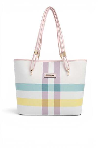 Silver Polo Lila - Pink Plaid Women's Shoulder Bag Sp1282