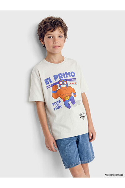 LC Waikiki Esvab • Modern & Distinctive Brawl Stars Printed Boys' T-Shirt